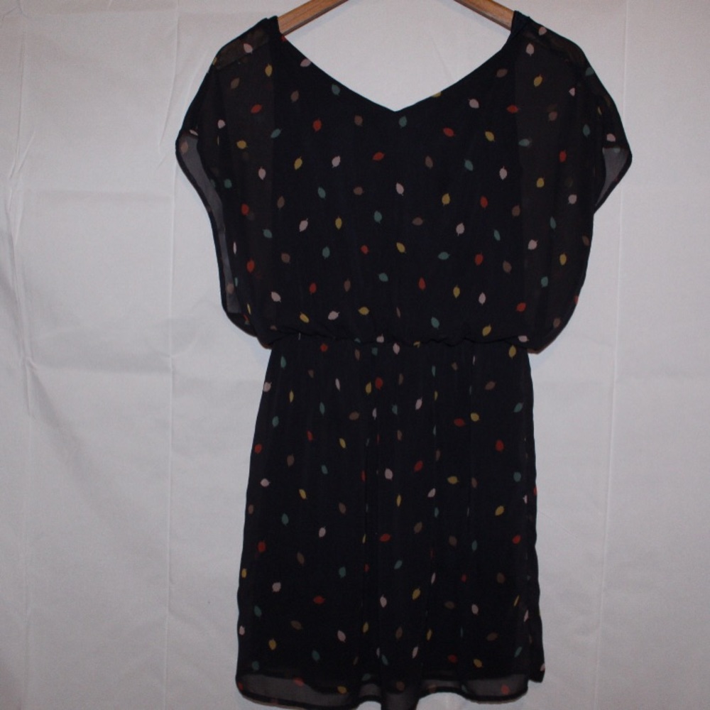 Navy blue fall leaves dress